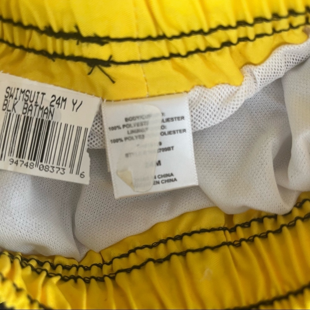 NWOT baby toddler boy Batman swim trunks black yellow Sz 24 months - Picture 3 of 4
